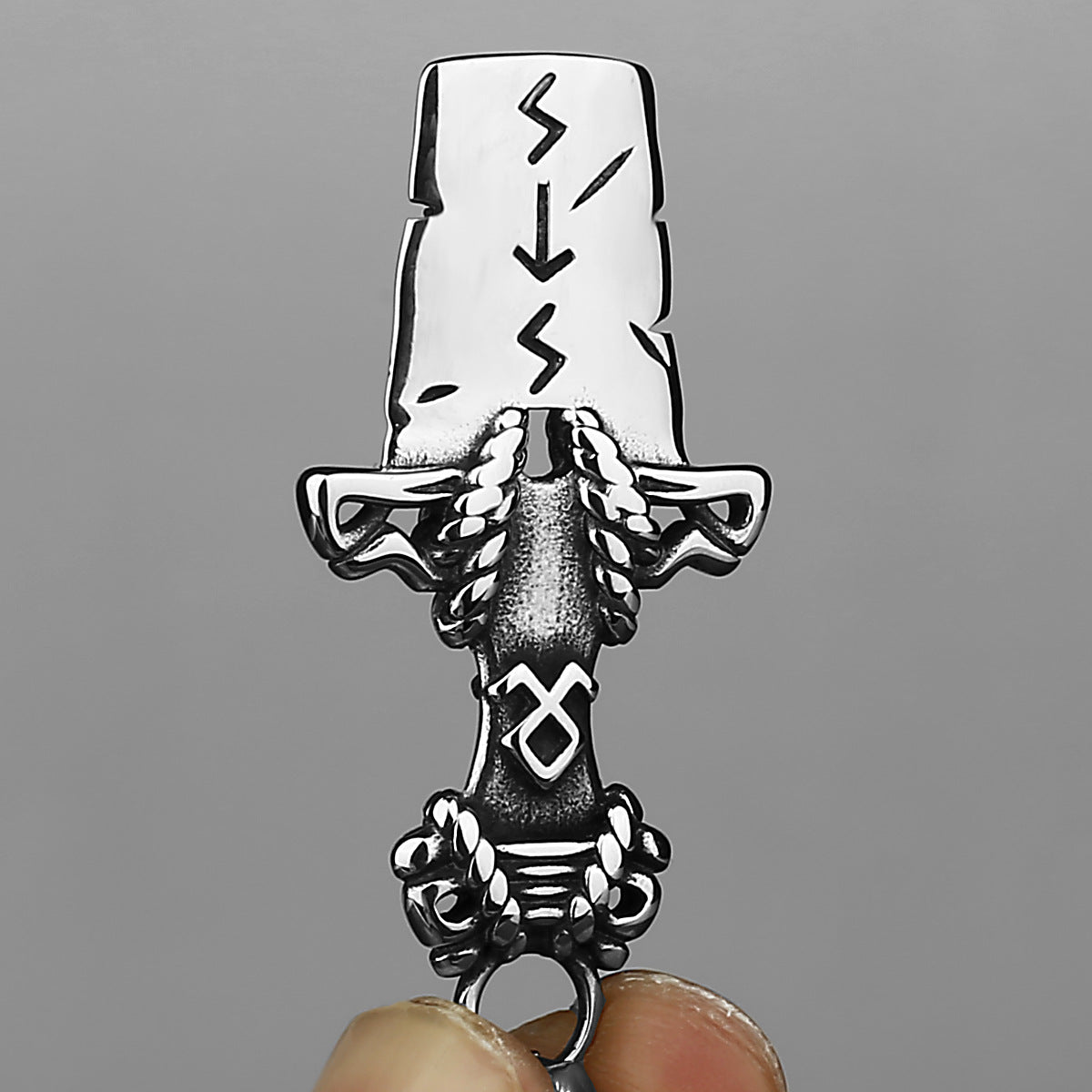 Sword-Stone Double-Sided Rune Necklace