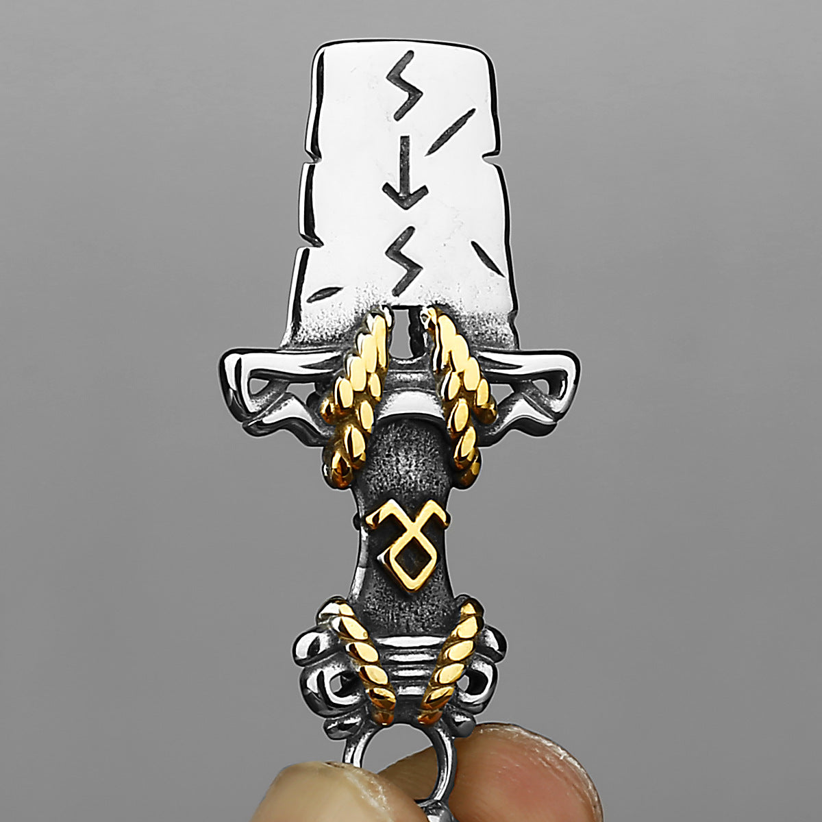 Sword-Stone Double-Sided Rune Necklace