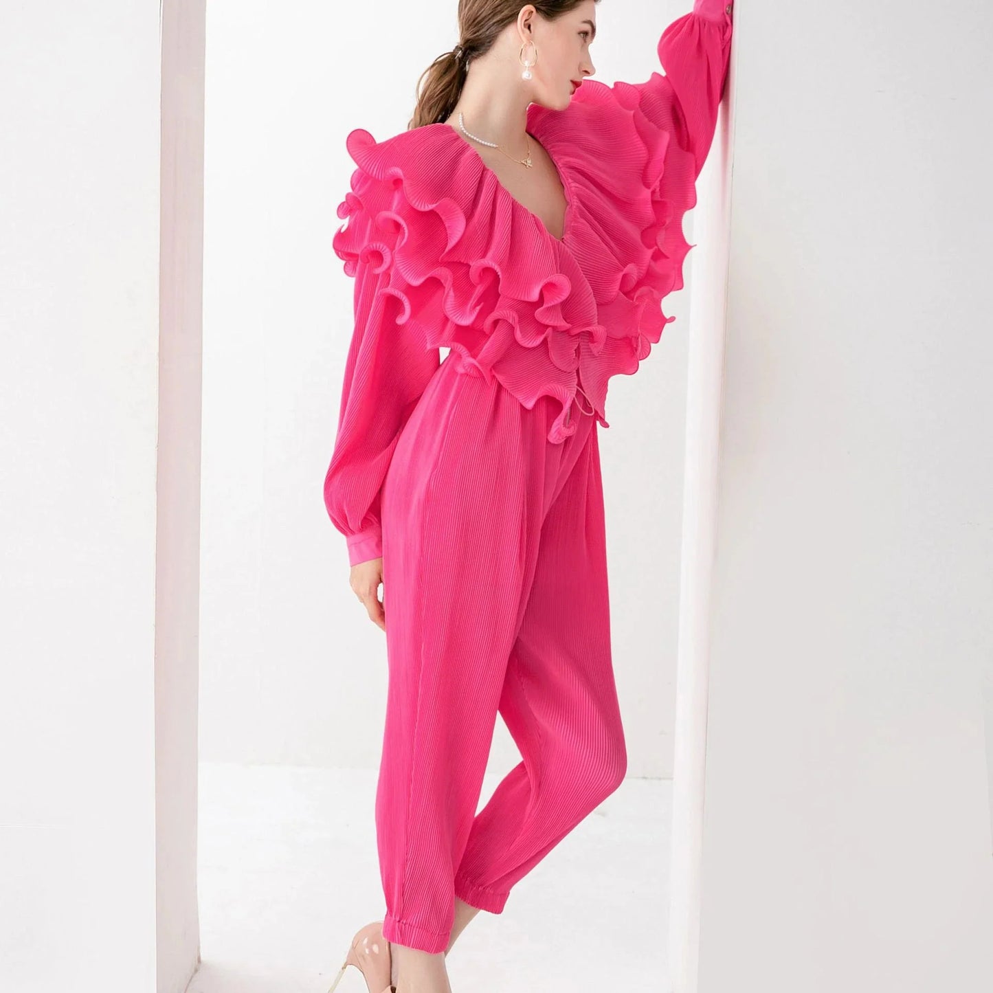 Sylvie Ruffle Top Jumpsuit - 5 Colors