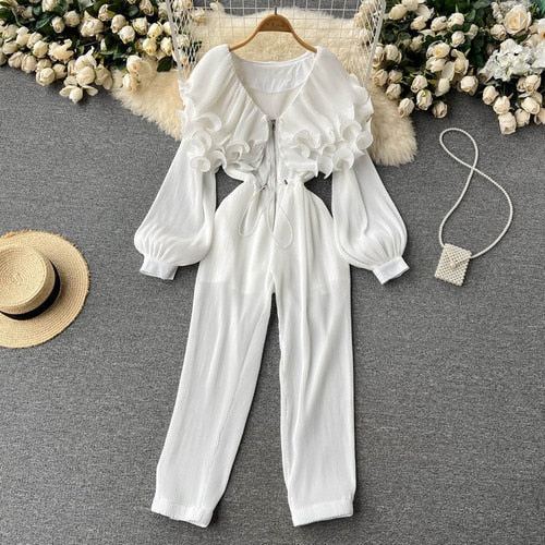 Sylvie Ruffle Top Jumpsuit - 5 Colors