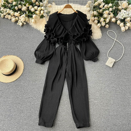 Sylvie Ruffle Top Jumpsuit - 5 Colors