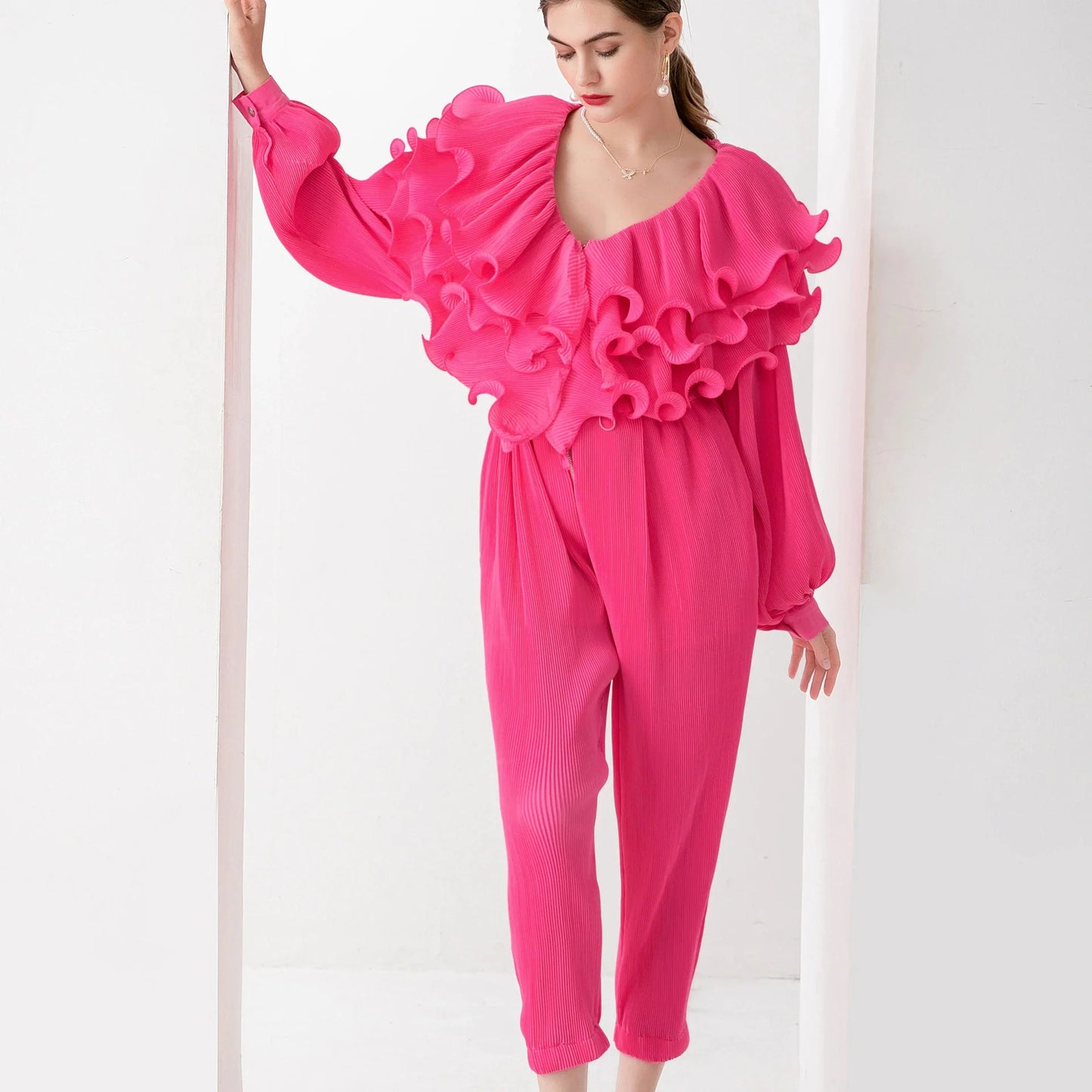 Sylvie Ruffle Top Jumpsuit - 5 Colors