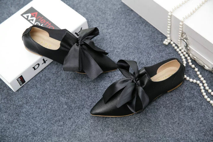 Toledo Ruffle Bow Tie Moccasin Loafers