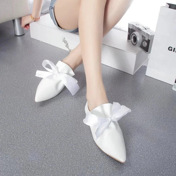 Toledo Ruffle Bow Tie Moccasin Loafers