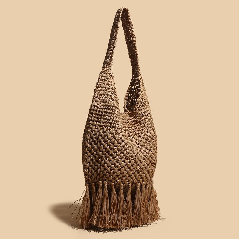 Taffe Bohemian Tassels Straw Hobo Bags  - 2 Colors