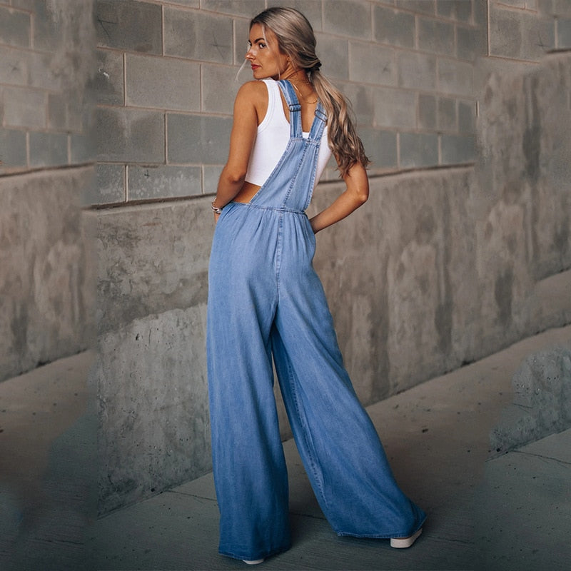 Tara Flowy Denim Overalls - 2 Colors