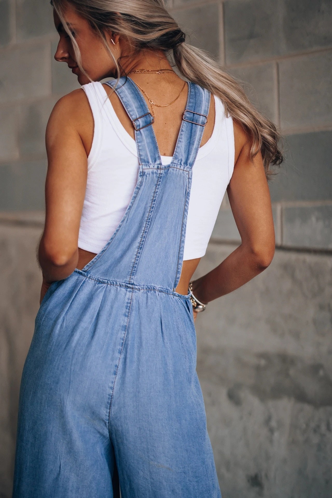 Tara Flowy Denim Overalls - 2 Colors