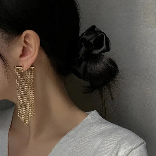 Tarcy Cascade Chain Mail Tassel Earring