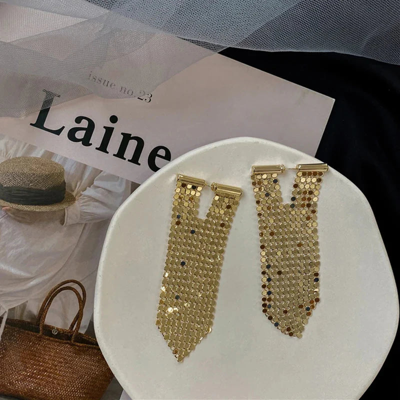 Tarcy Cascade Chain Mail Tassel Earring