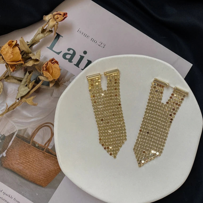 Tarcy Cascade Chain Mail Tassel Earring