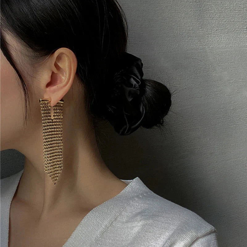 Tarcy Cascade Chain Mail Tassel Earring