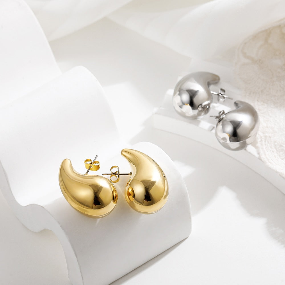 Tear Drop Bubble Earrings - Gold or Silver