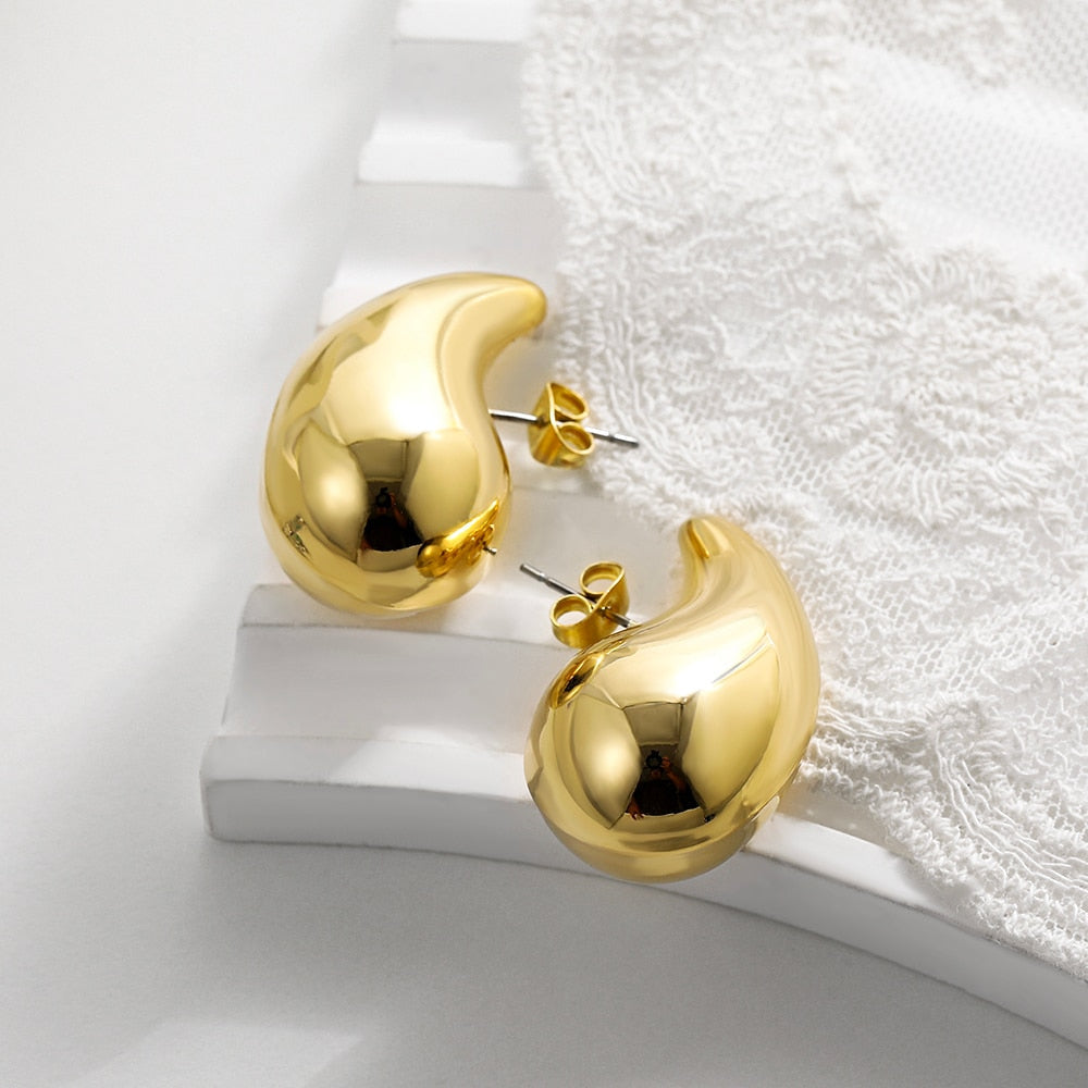 Tear Drop Bubble Earrings - Gold or Silver