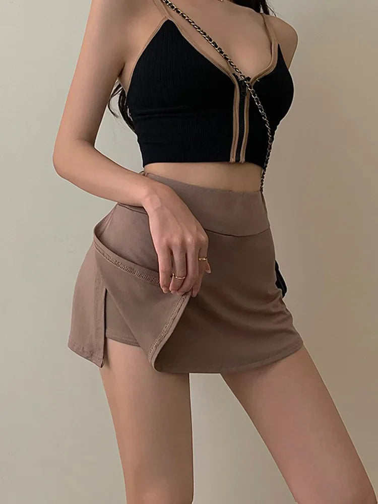 Tennis High Waist Culottes A-line Mini Skirt