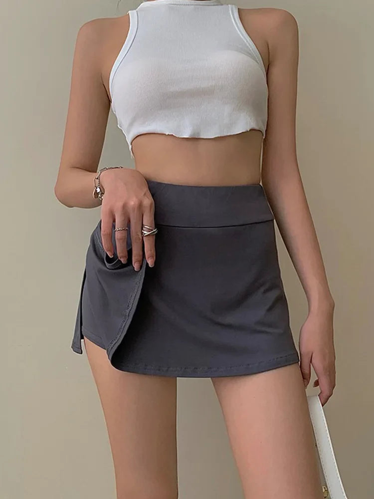 Tennis High Waist Culottes A-line Mini Skirt