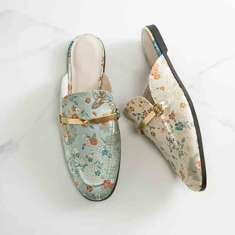 Teressa Floral Prints Mules - 2 Colors