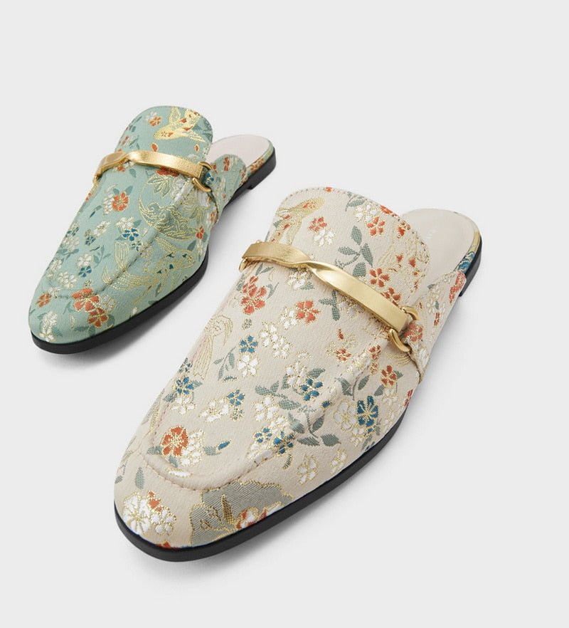 Teressa Floral Prints Mules - 2 Colors