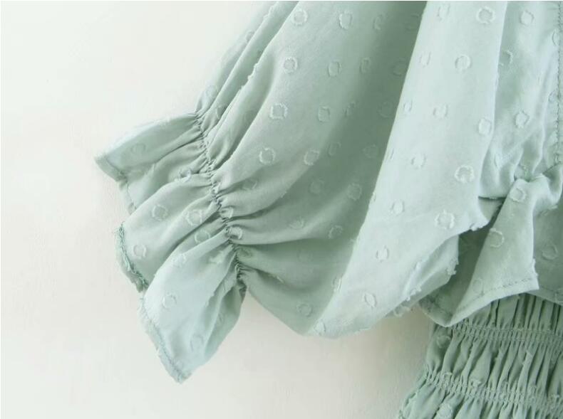 Tess Vintage Square Neck Boucle Dot Maxi Dress