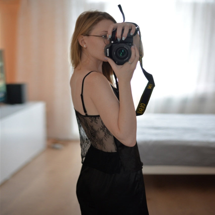 Tessa Back Lace Satin Pajama Set