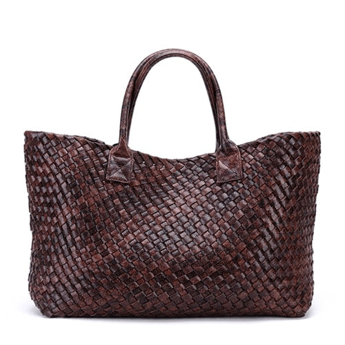 Serpentine Print Woven Tote Bag