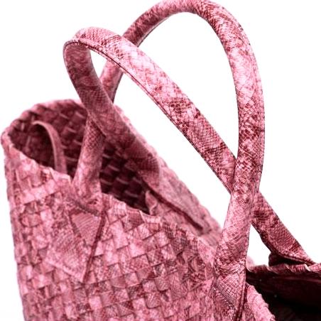 Serpentine Print Woven Tote Bag