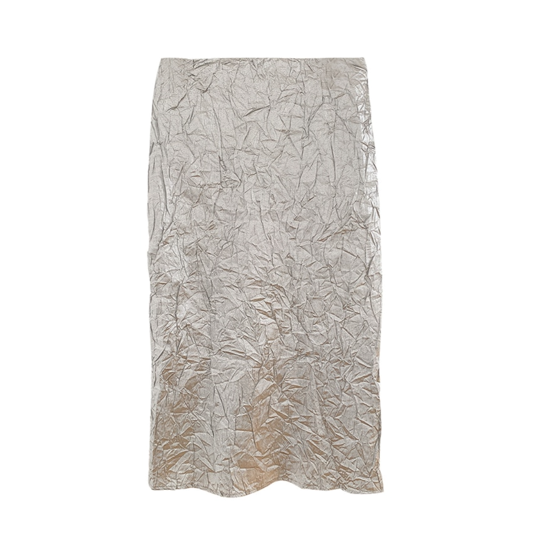 Thelma Crinkle Silver Metallic Skirt