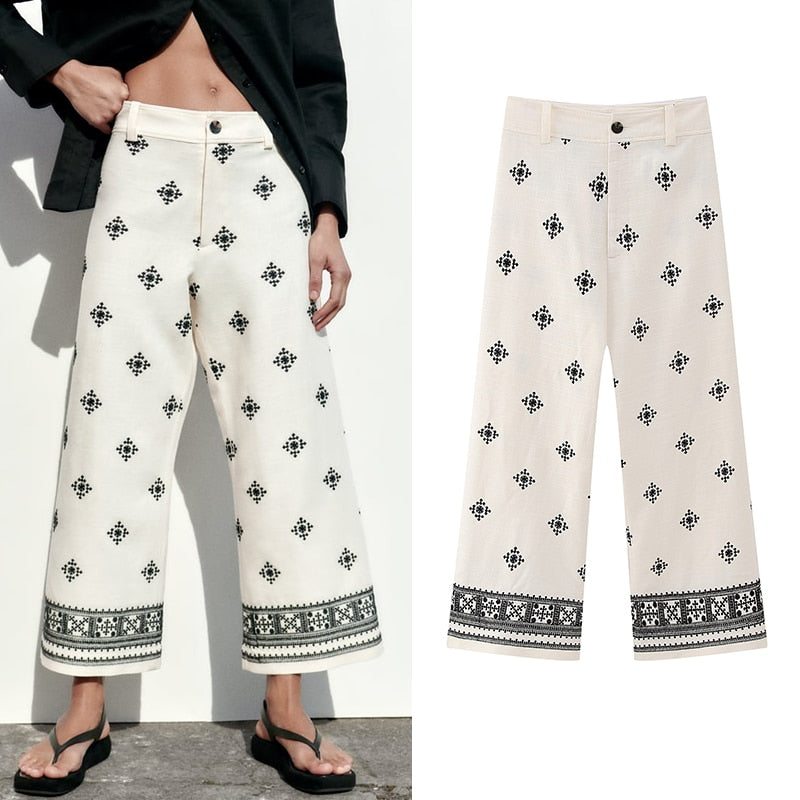 Tia Marrakesh Wide Leg Cropped Pants - 4 Colors