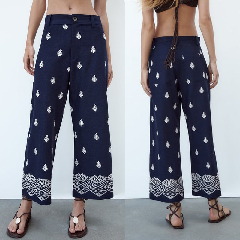 Tia Marrakesh Wide Leg Cropped Pants - 4 Colors
