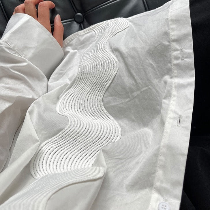 Tiamo Multi Wave Art Embroidery Shirt