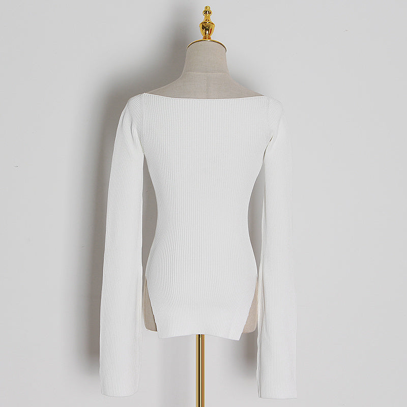 Tina Square Neckline Knit Tops - 10 Colors