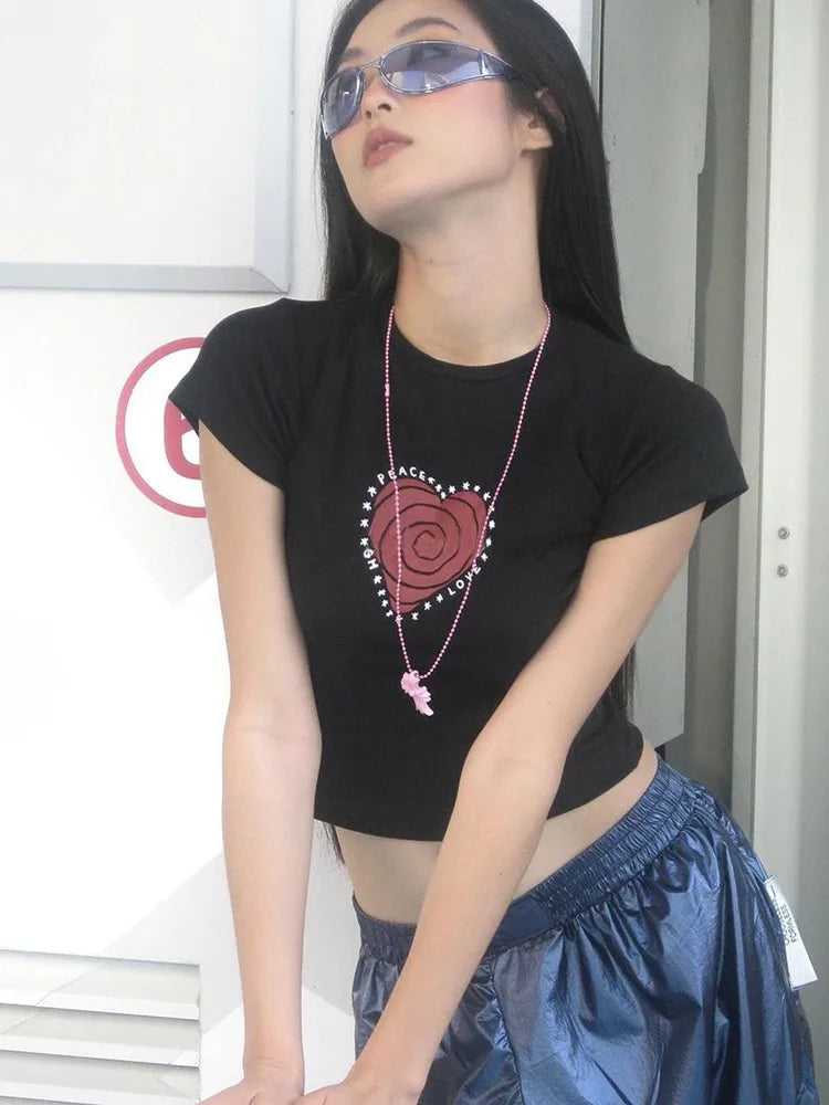 Short Sleeve Gothic Graphic Streetwear T-Shirt