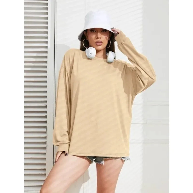 Solid Simplicity Round Neck Long Sleeve Tee