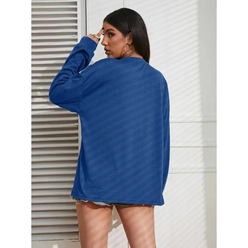 Solid Simplicity Round Neck Long Sleeve Tee