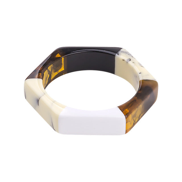 Tora Colorblock Resin Bracelet Bangle - 10 Colors