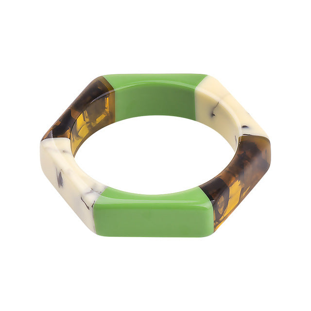 Tora Colorblock Resin Bracelet Bangle - 10 Colors
