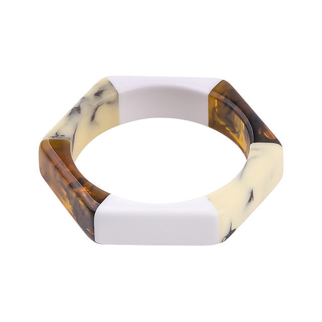 Tora Colorblock Resin Bracelet Bangle - 10 Colors