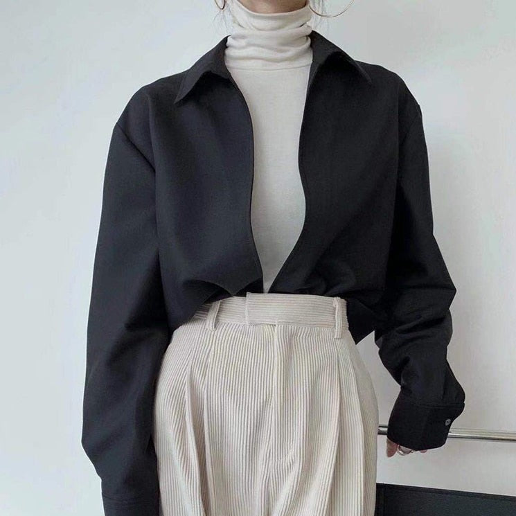 Tori Deep Front Cut Tunic Blouse - 3 Colors