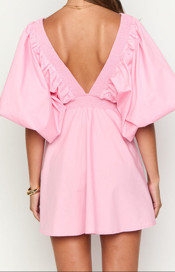 Chiarina Pink Short Sleeve Mini Dress