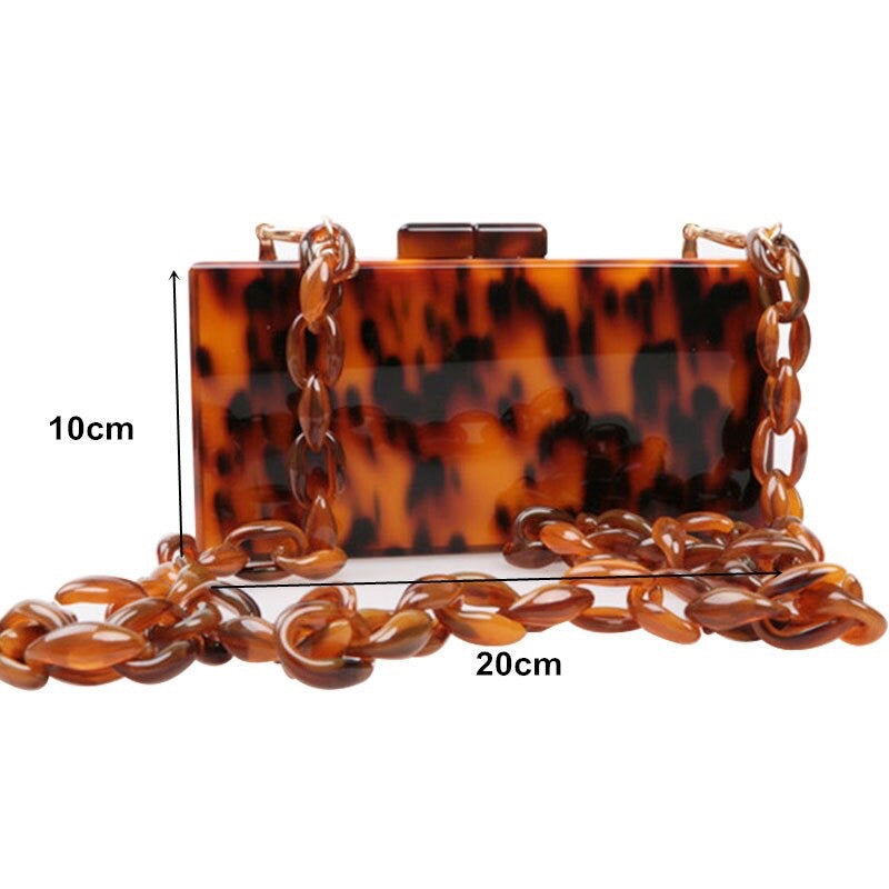 Tortoise Acrylic Box Clutch