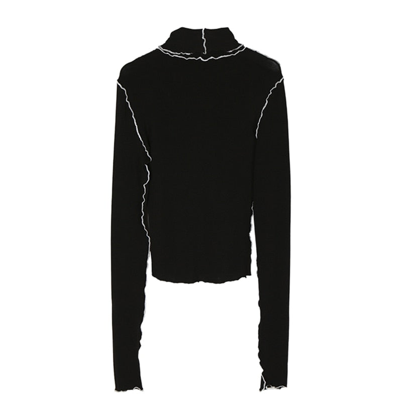 Tosi Color Contrast Tissue Turtleneck Top - 2 Colors