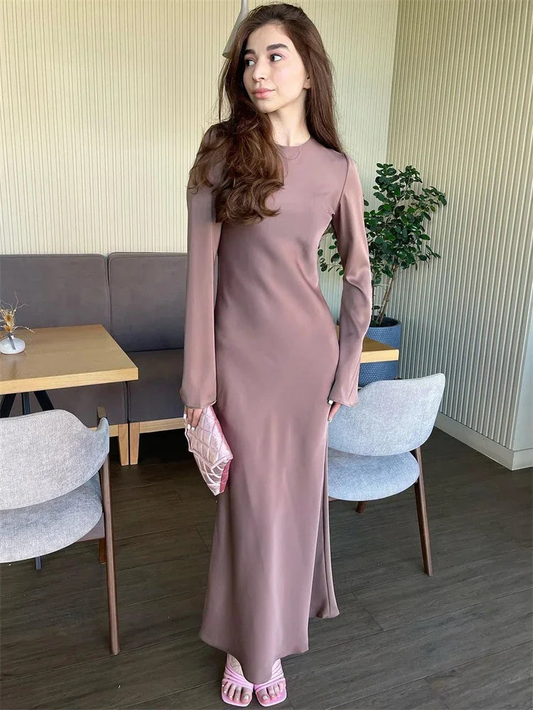 Casual Luxury Ladies Autumn Long Sleeve Party Maxi Dress
