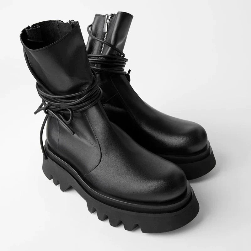 Tuva Back Lace-Up Military Boots