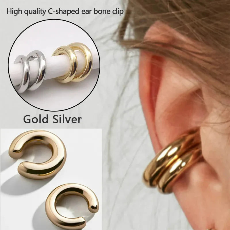 Two Hoop Ear Cuff Clip - 2 Colors