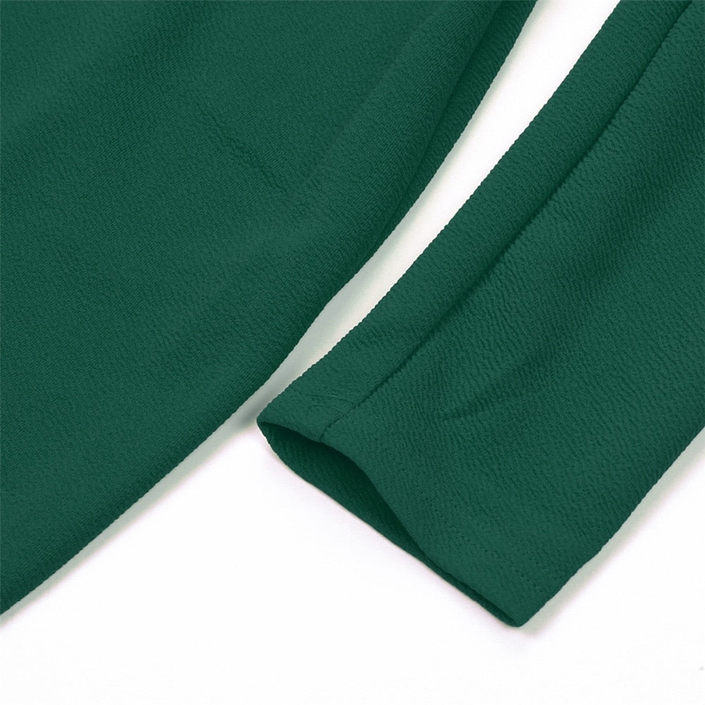 Long Sleeve Deep V-Neck Bandage Bodycon Evening Party Dress Plus Size S-XXL