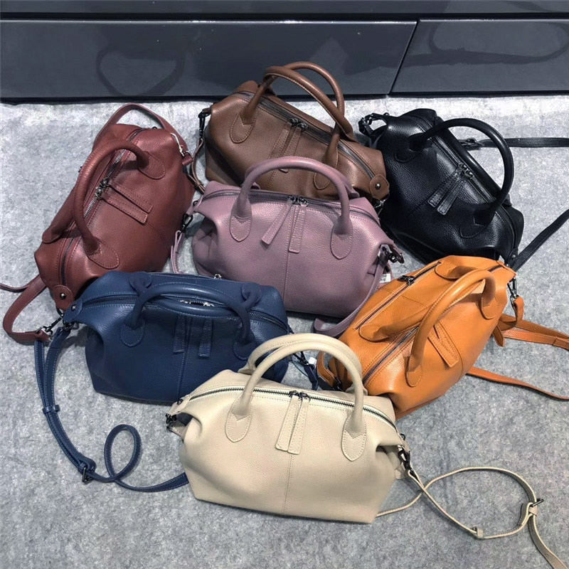 Ulla Genuine Leather Boston Bowling Bags - 7 Colors