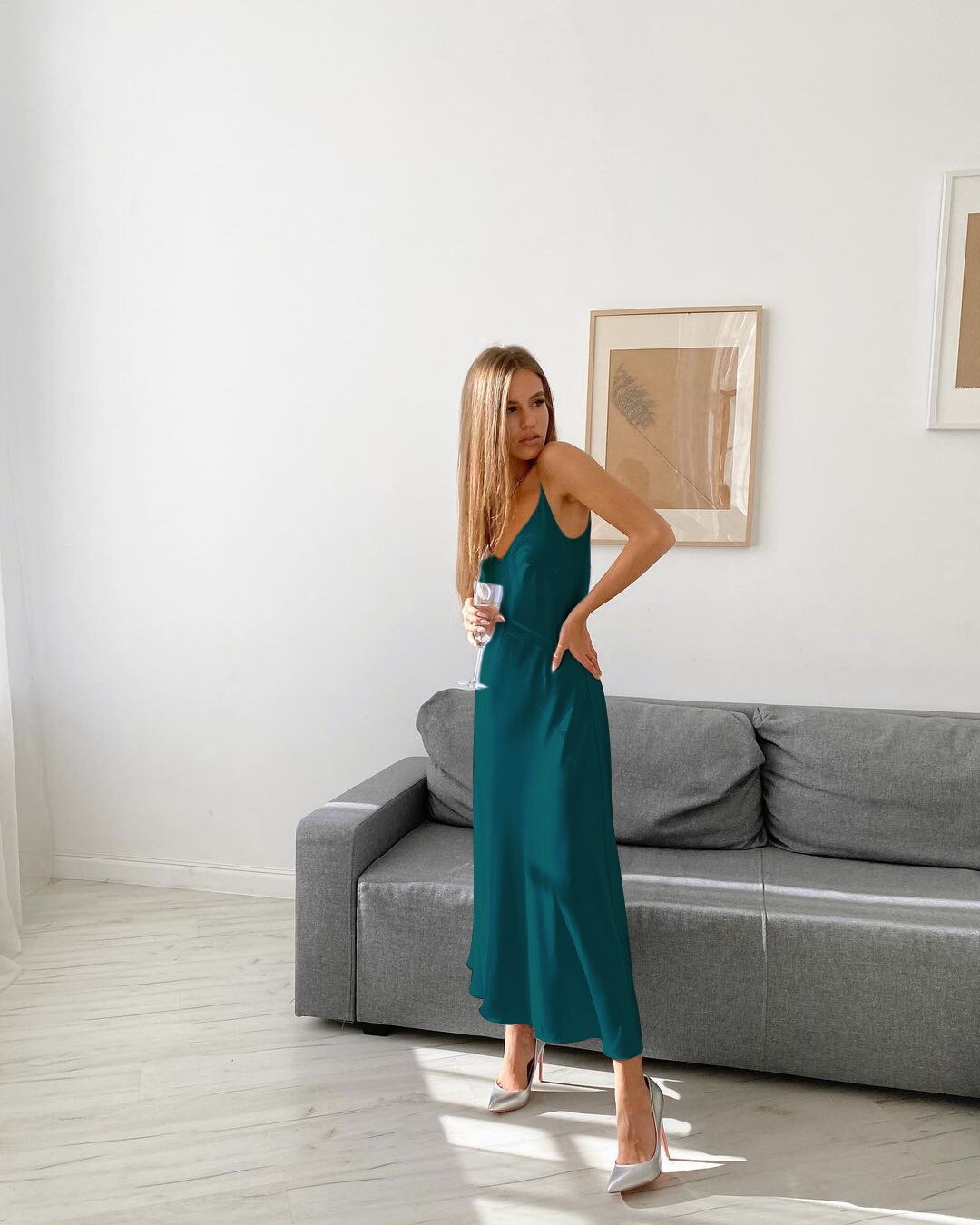 Silk Long Party Dress