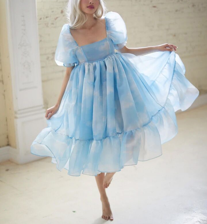 Valencia Ruffle Organza Baby Doll Dresses - 10 Colors