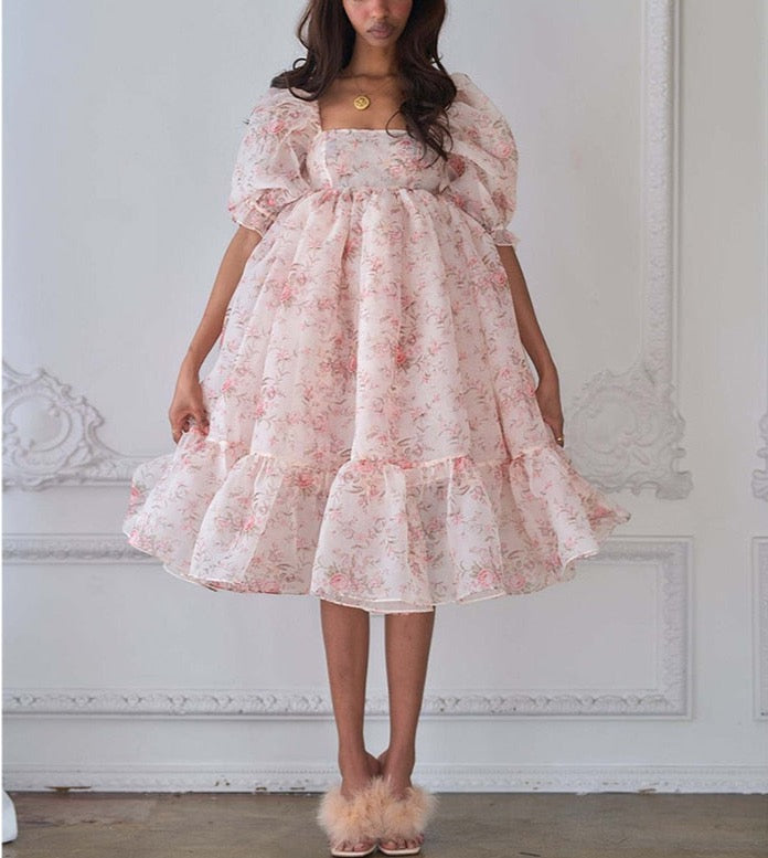 Valencia Ruffle Organza Baby Doll Dresses - 10 Colors