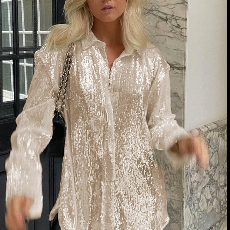 Valerie Oversized Glitter Blouses - 7 Colors