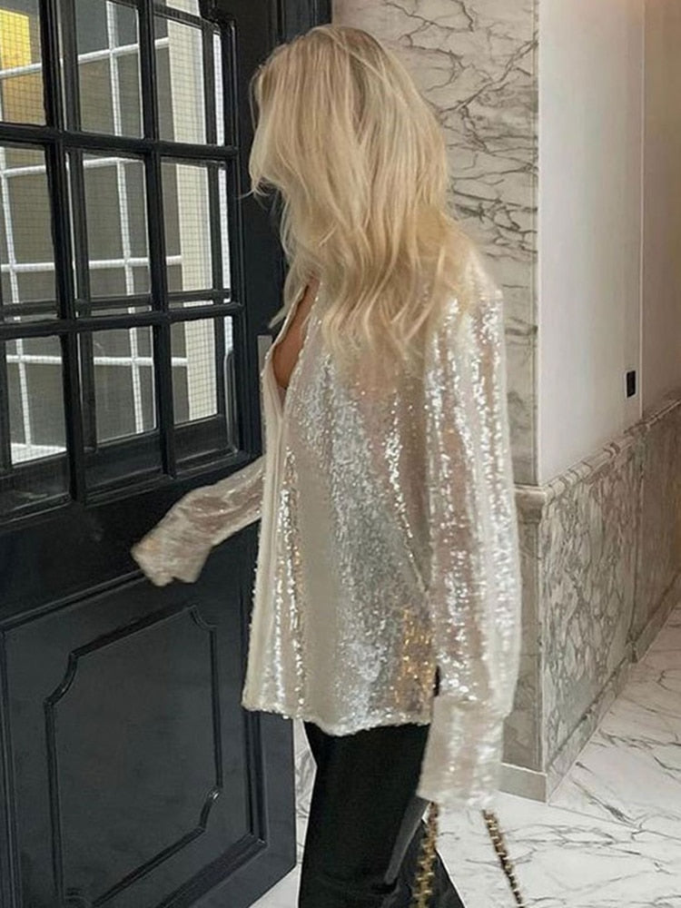 Valerie Oversized Glitter Blouses - 7 Colors